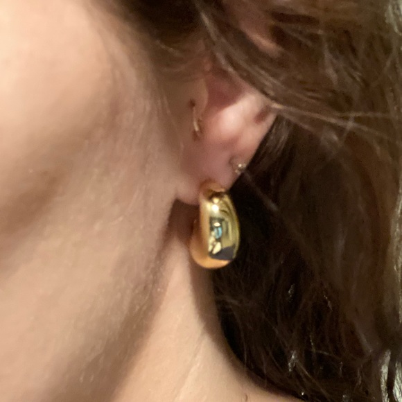 Chunky gold earrings - 2 pairs - Picture 4 of 9